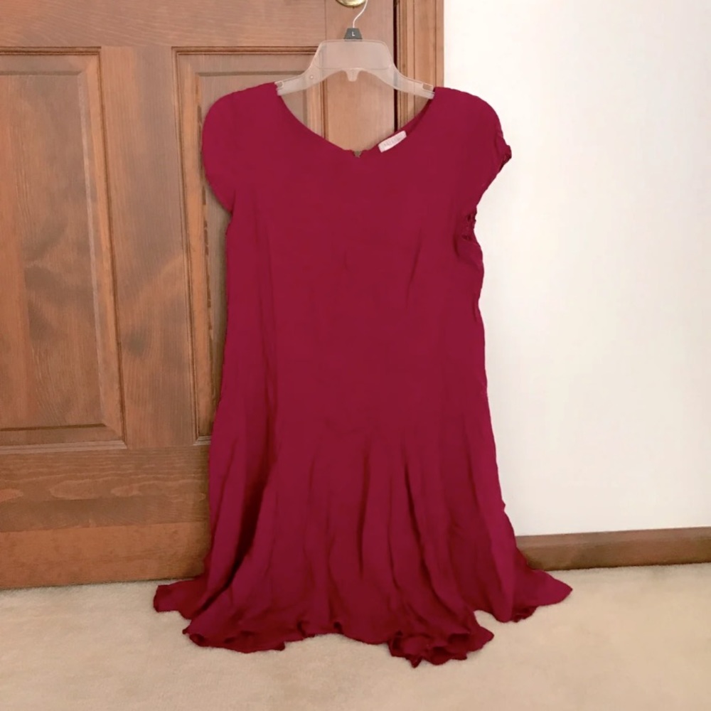 Burgundy Shift Dress